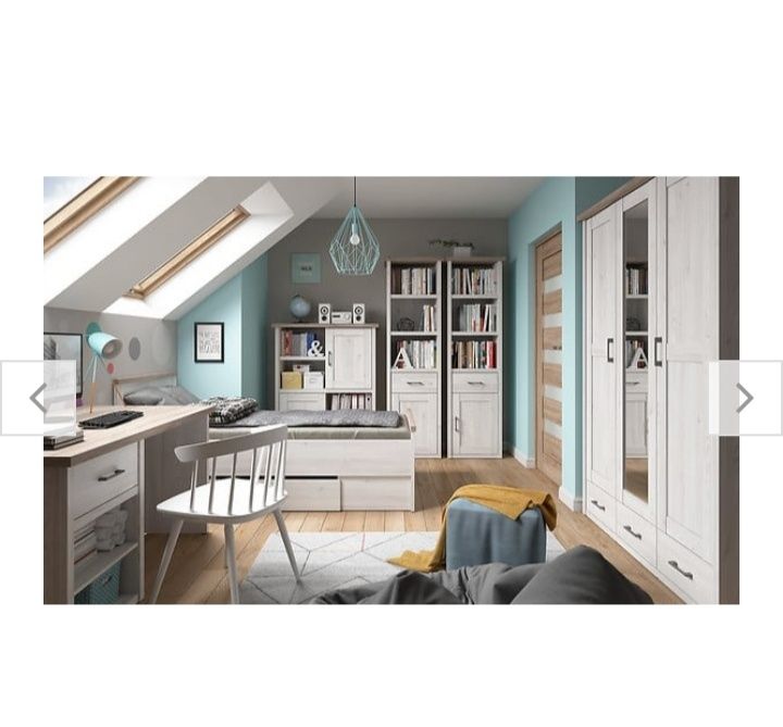 Zestaw Luca Juzi Black Red White pokój biurko