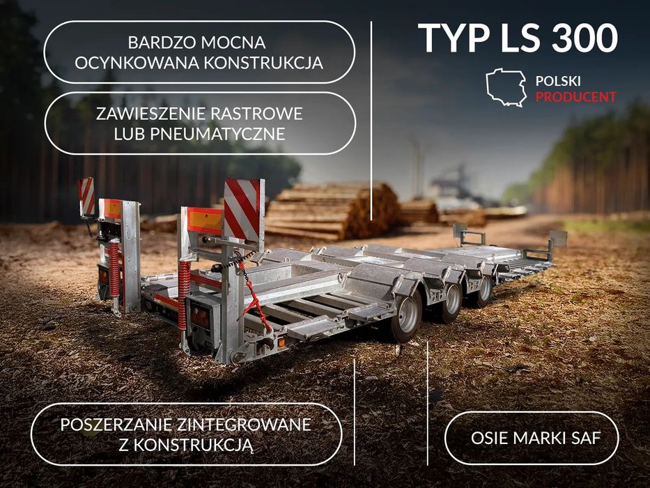 PALEX - PN 300 LS  Polski producent przyczepy niskopodwoziowej 300 LS - Dostępna na Placu