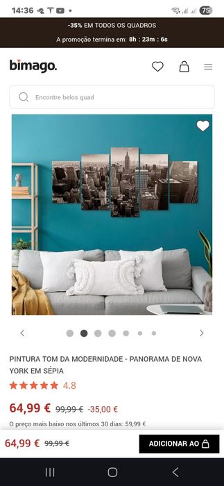 Vendo quadro novo nova york