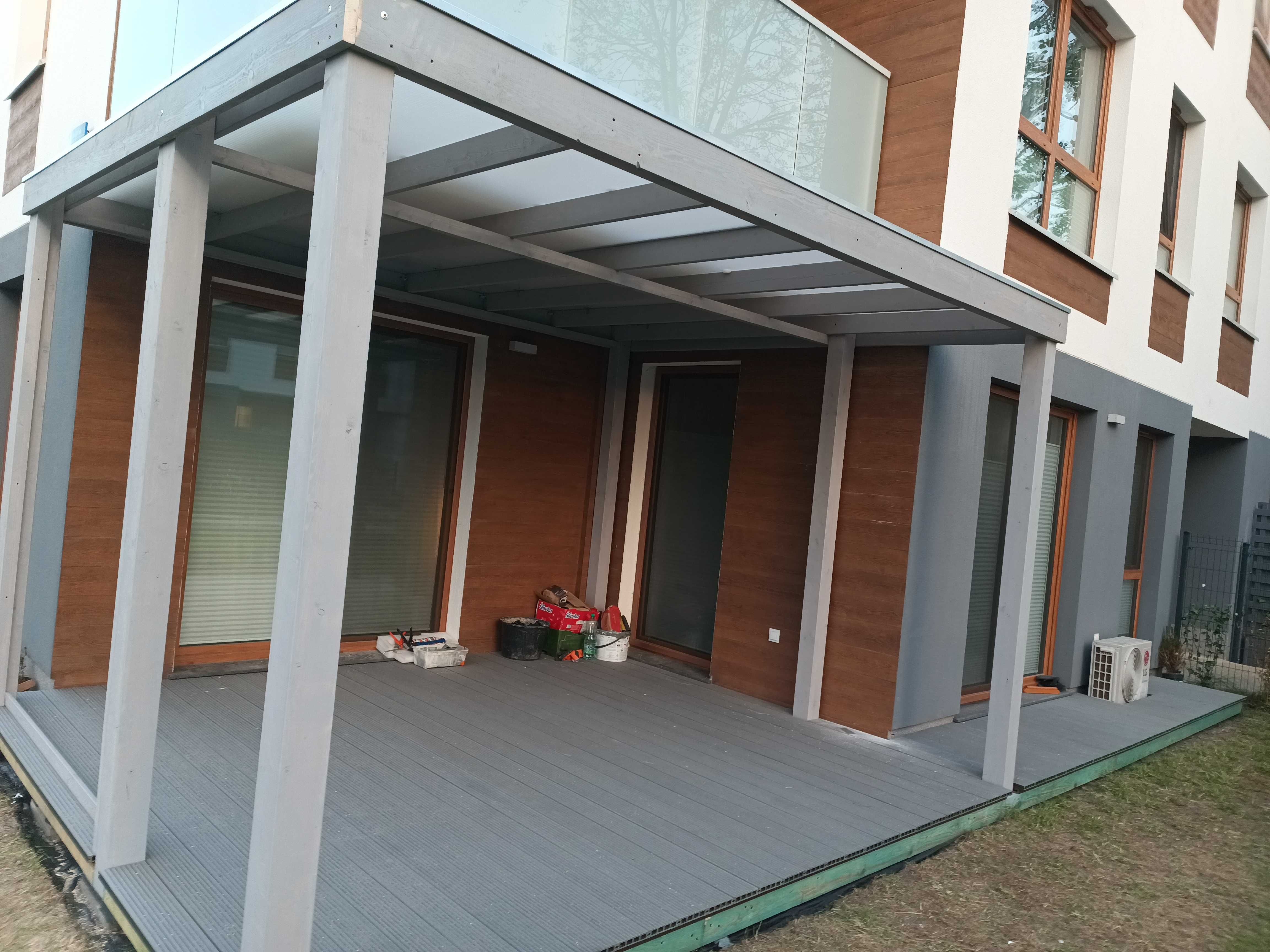 Zadaszenie tarasu pergola poliwęglan komorowy