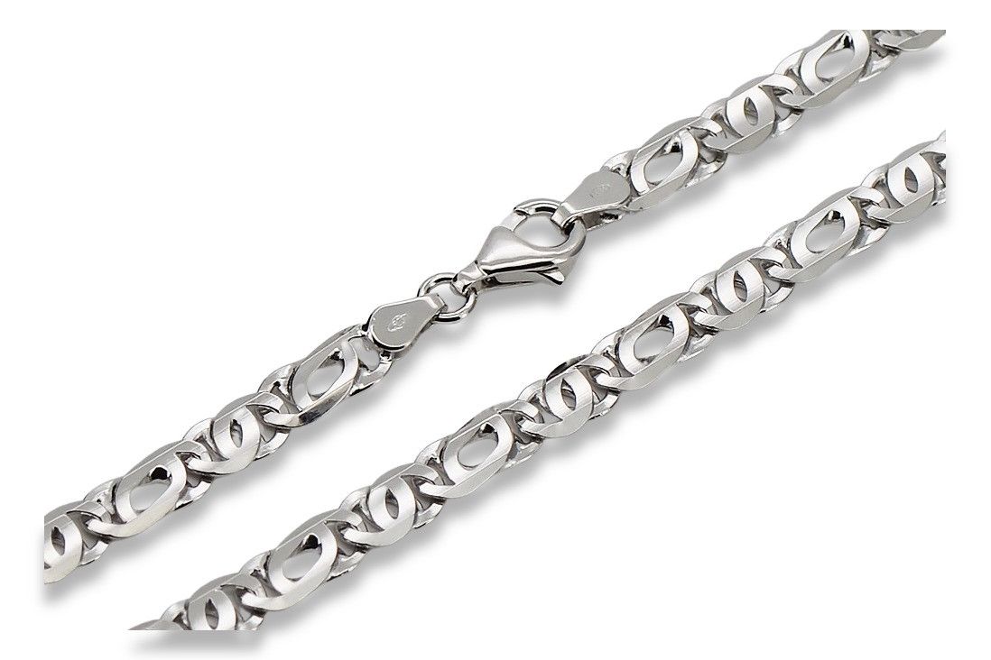 Łańcuszek z białego złota 14k 585 Tygrysie oko włoski cc021w 3,5mm Wr