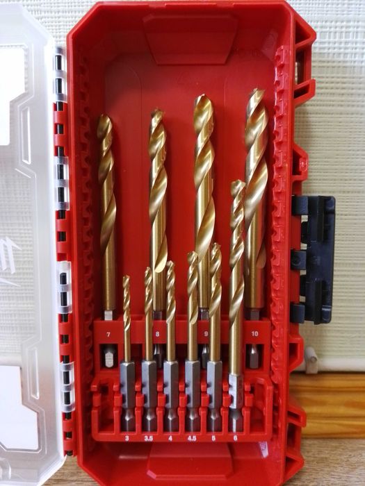 Набір свердл по металу PACKOUT RedHEX HSS-G TiN MILWAUKEE, (10шт)