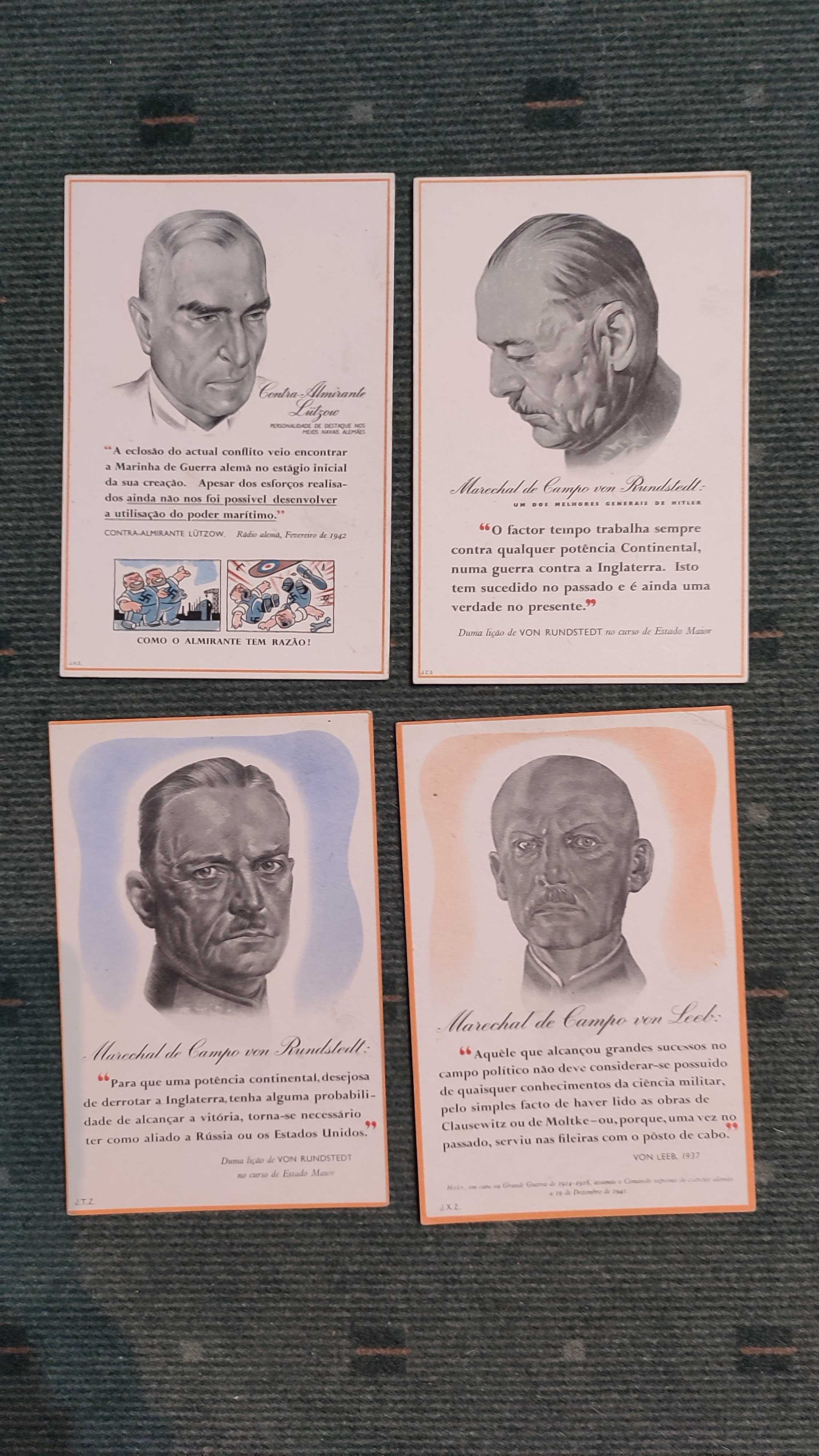4 Postais Propaganda Aliada da II Guerra Mundial