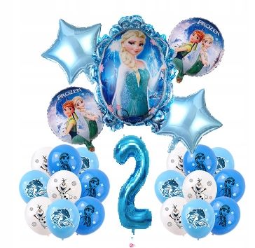 Balony na 2 urodziny Kraina Lodu Frozen Zestaw Balonów 24 szt.