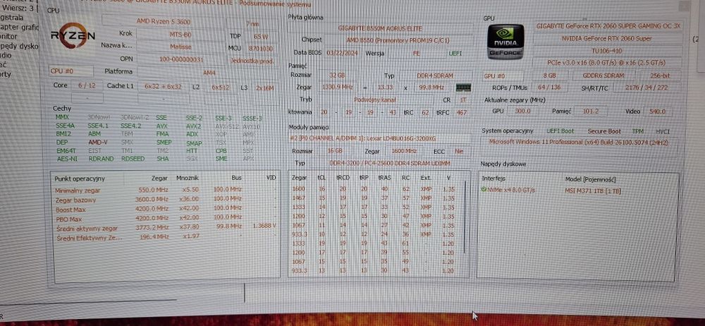 Komputer gamingowy/ ryzen 5 3600/ RTX 2060 super