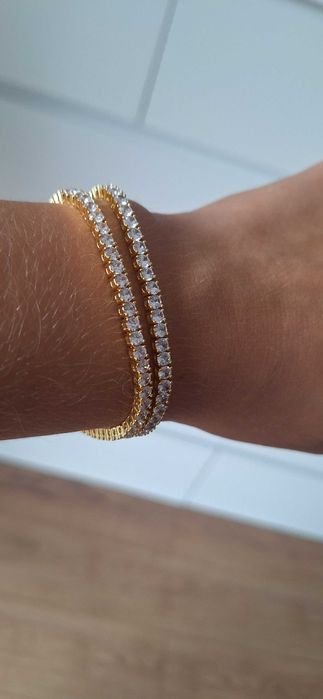 Bransoletka złota swarovski tennis cyrkonie matrix zapiecie bransoleta