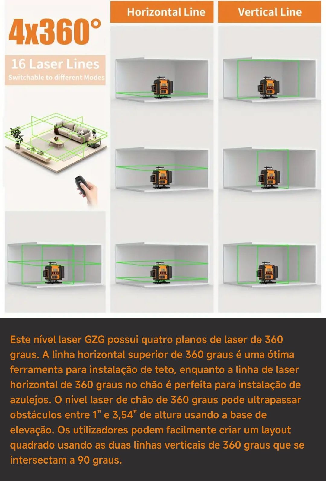 Novo Auto-nivelante Ferramenta :Nível Laser de Linha Cruzada,