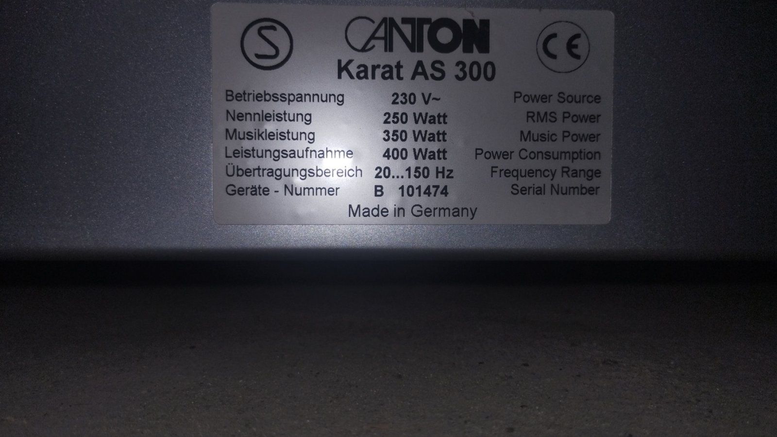 Акустическая система, Canton karat as 300