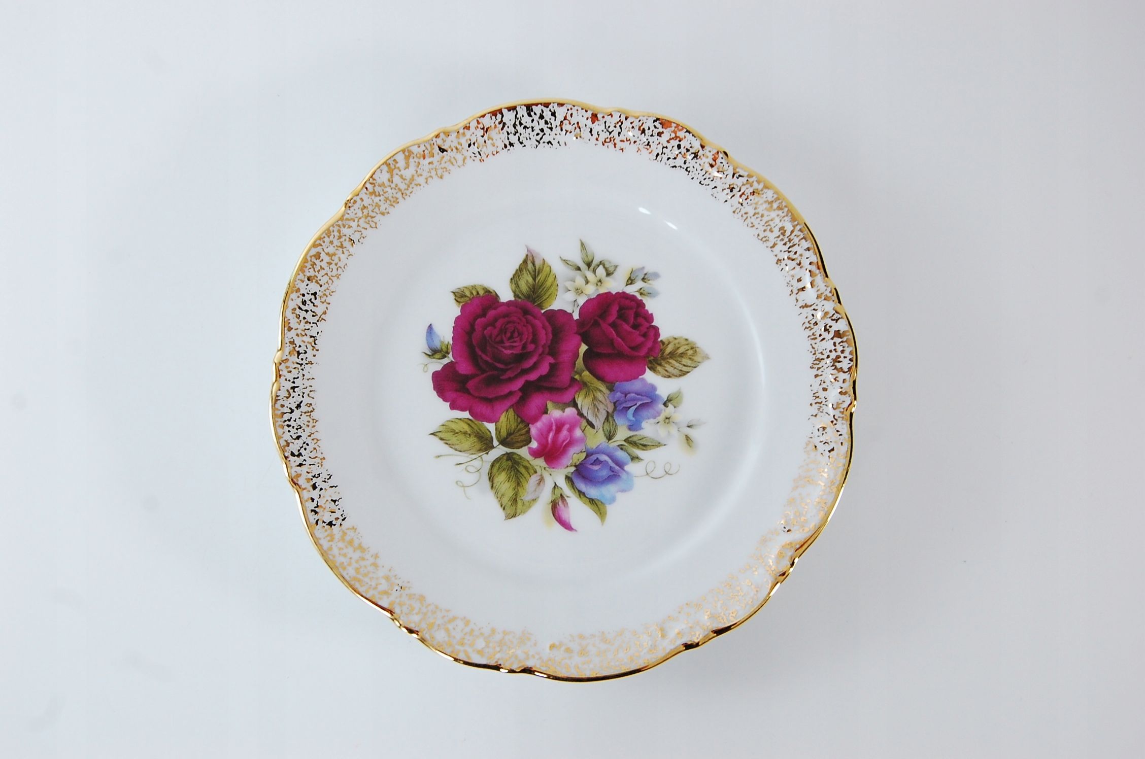 piękny talerz porcelanowy róża róże kwiaty