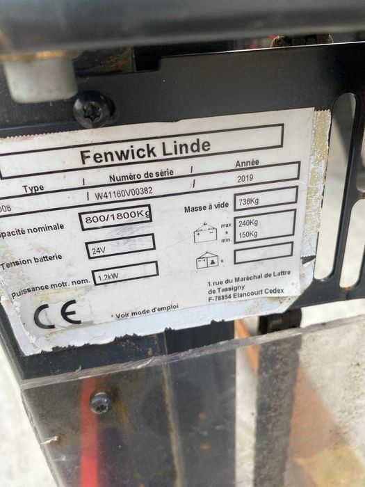 Paleciak elektryczny LINDE D08 2019rok z prostownikami