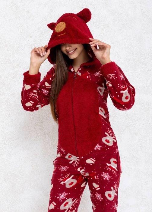 Новорічний різдвяний подарунок для дівчини/дружини піжама Попожама.