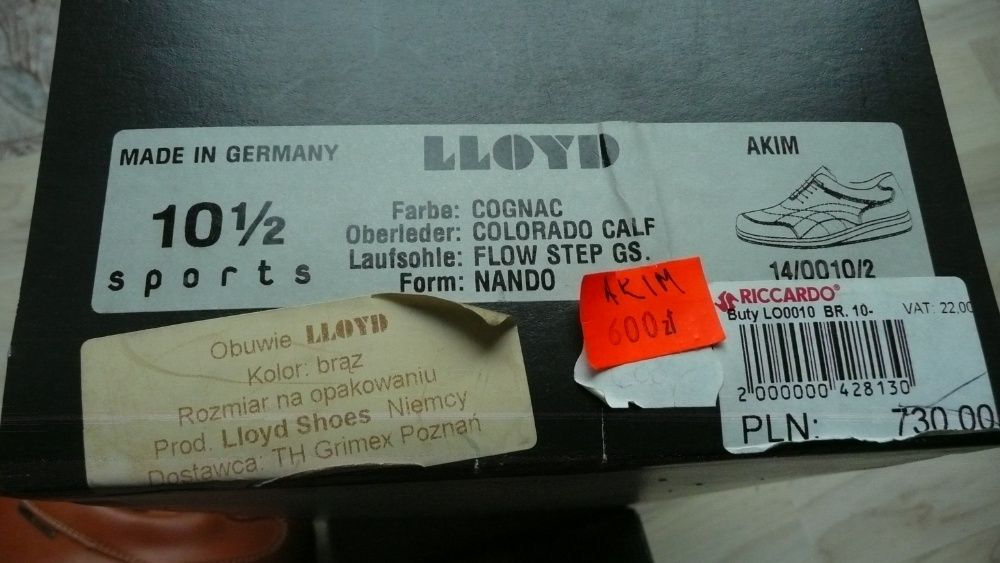 nowiutkie buty męskie LLOYD AKIM 45 10,5 nowe
