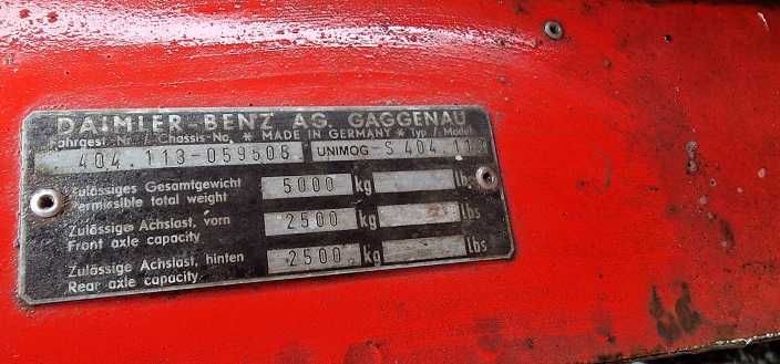UNIMOG S 404,1 1959r 4x4 DAIMLER-BENZ długa rama 6 cylindrów benzyna