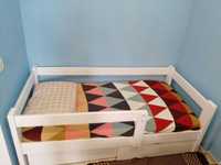 Детская кровать 80х160 в белом цвете. Низкие быльца, удобный выход
