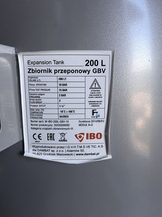 Hydrofor gbv 200 l z manometrem