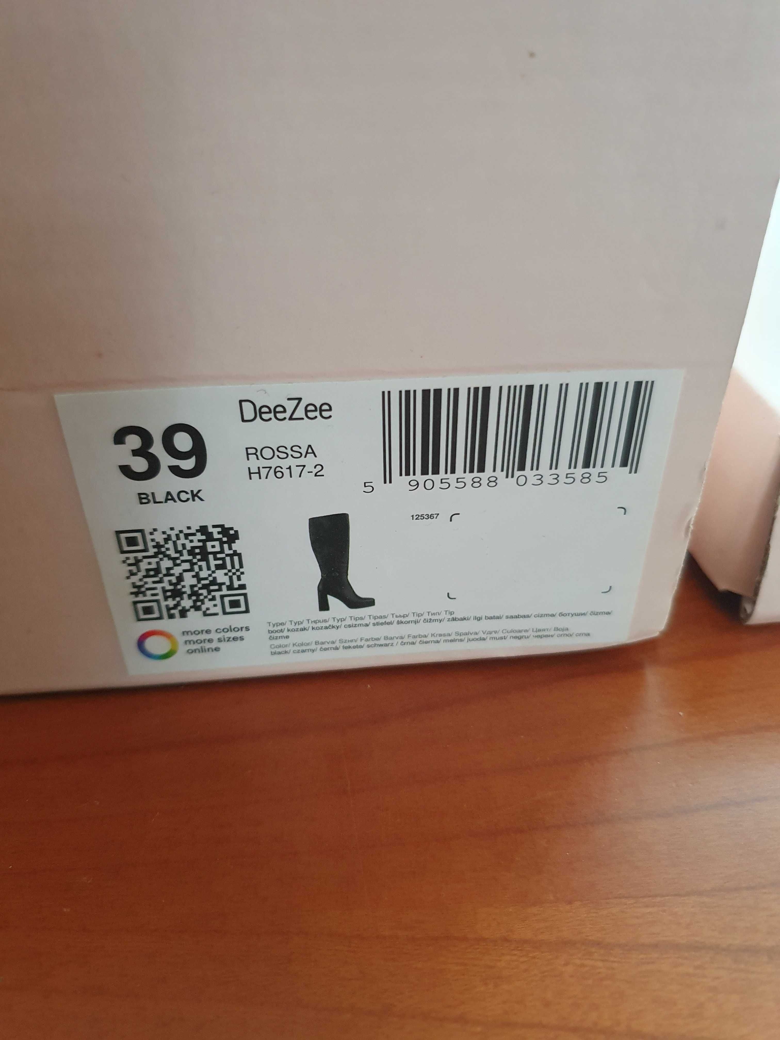 Kozaki damskie DeeZee ROSSA czarne, rozmiar 39 – NOWE