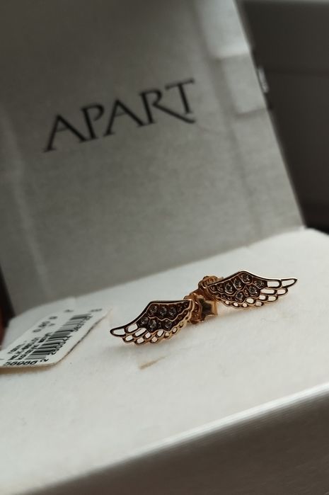 Złote kolczyki-skrzydła