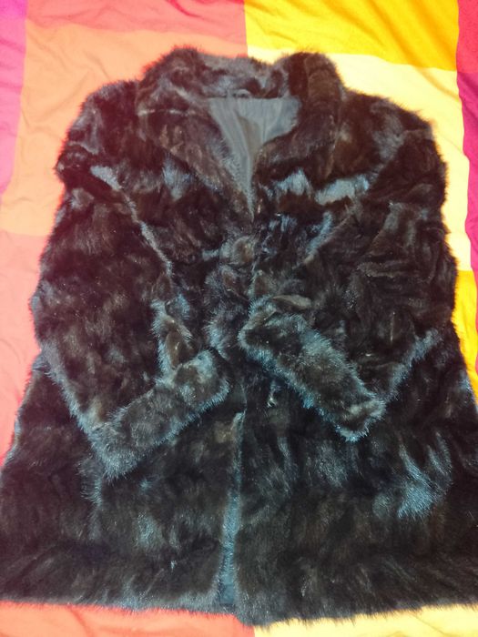 Futro z norek czarne XL/XXL