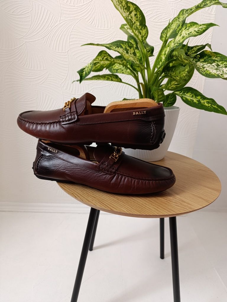 Мужские кожаные итальянские мокасины bally dravil mens slip-on driver