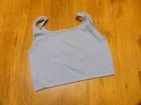 Primark top crop top błękitny w prążki na szelkach rozm 40 L