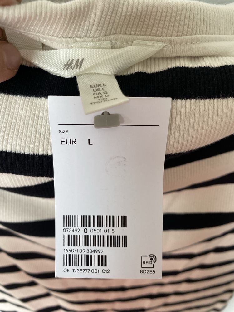 Sukienka H&M nowq w paski bialo czarna rozm.L 40