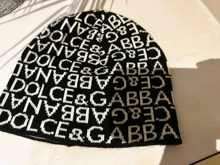 шапка шарф Dolce&Gabbana черные белые