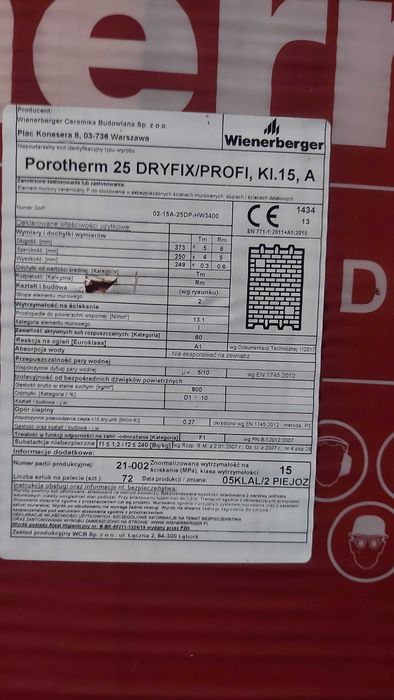 Porotherm 25 dryfix pustaki ceramiczne szlifowane