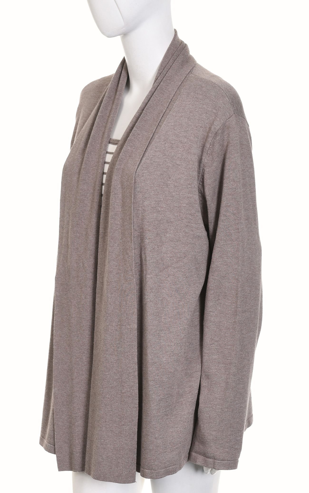GERRY WEBER beżowy sweter damski z wstawką w paski bliźniak 46 48