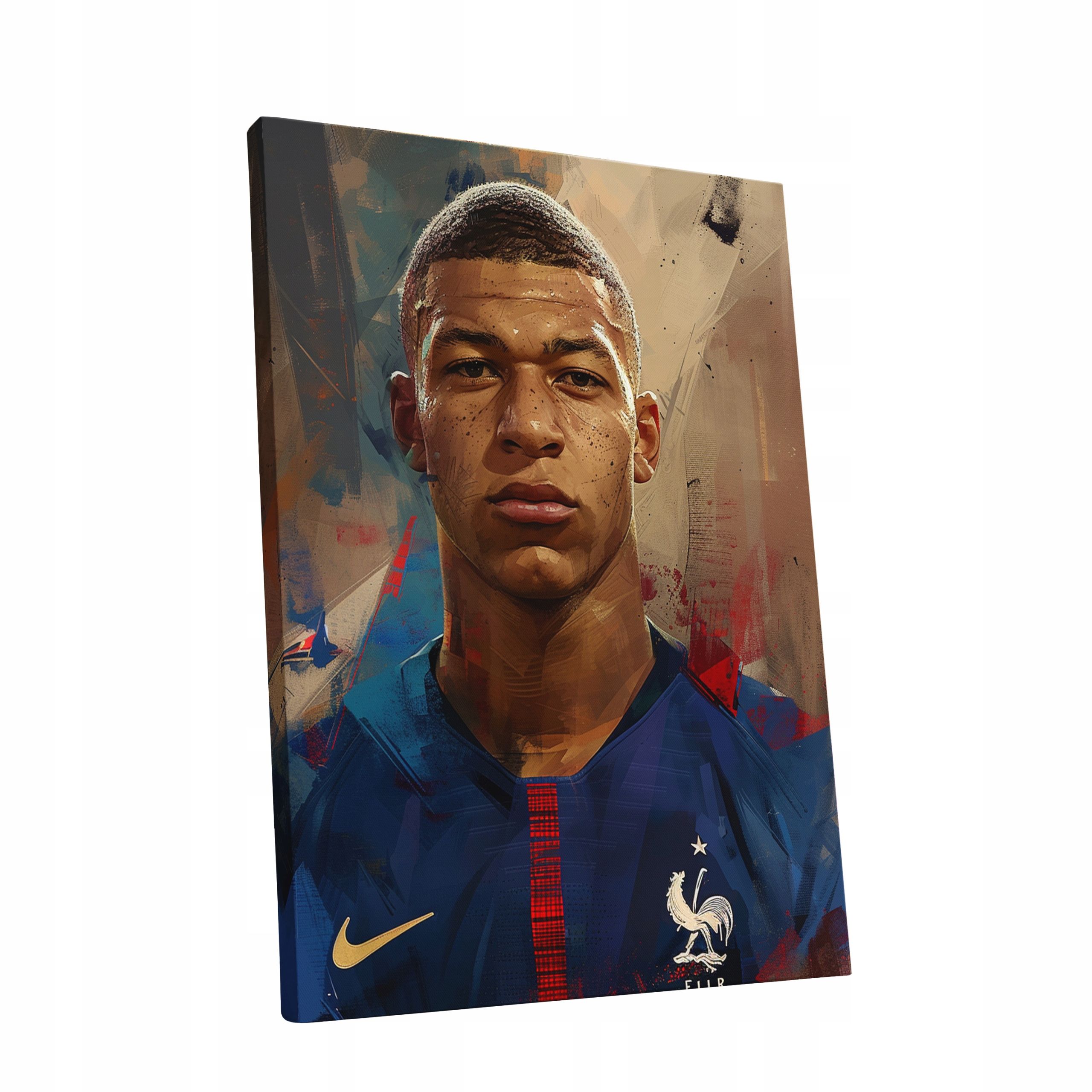 Nowoczesny Portret Kylian Mbappé na Płótnie 90x120 cm do Wnętrz