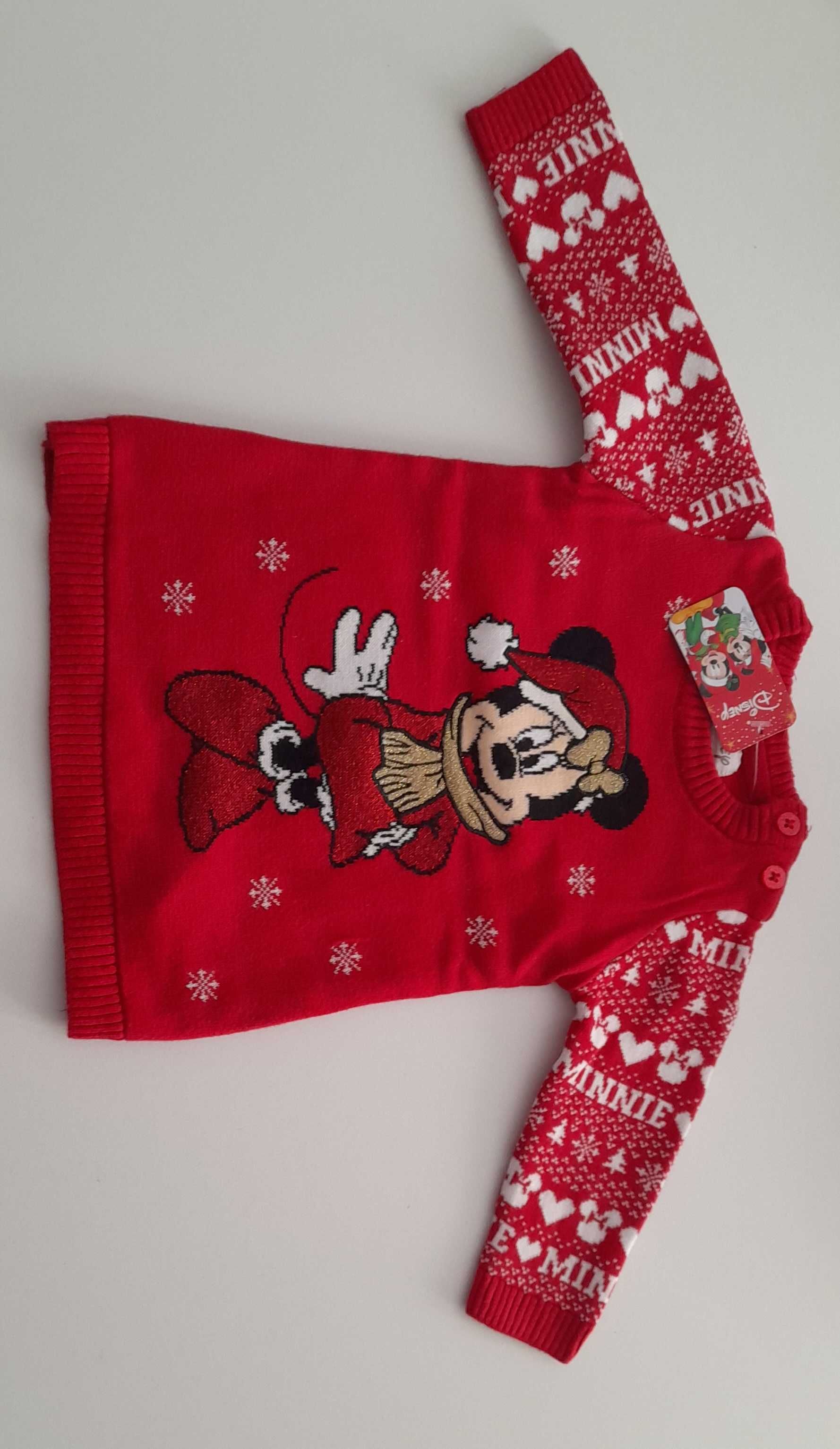 Disney Minnie Primark sukienka święta Mikołaj 0-3m