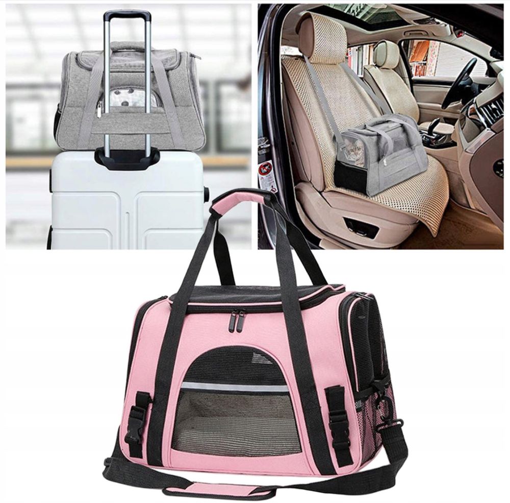 Transporter • Różowy • Torba Podróżna Dla Psa Kota do 10kg ‼️ Lotniczy