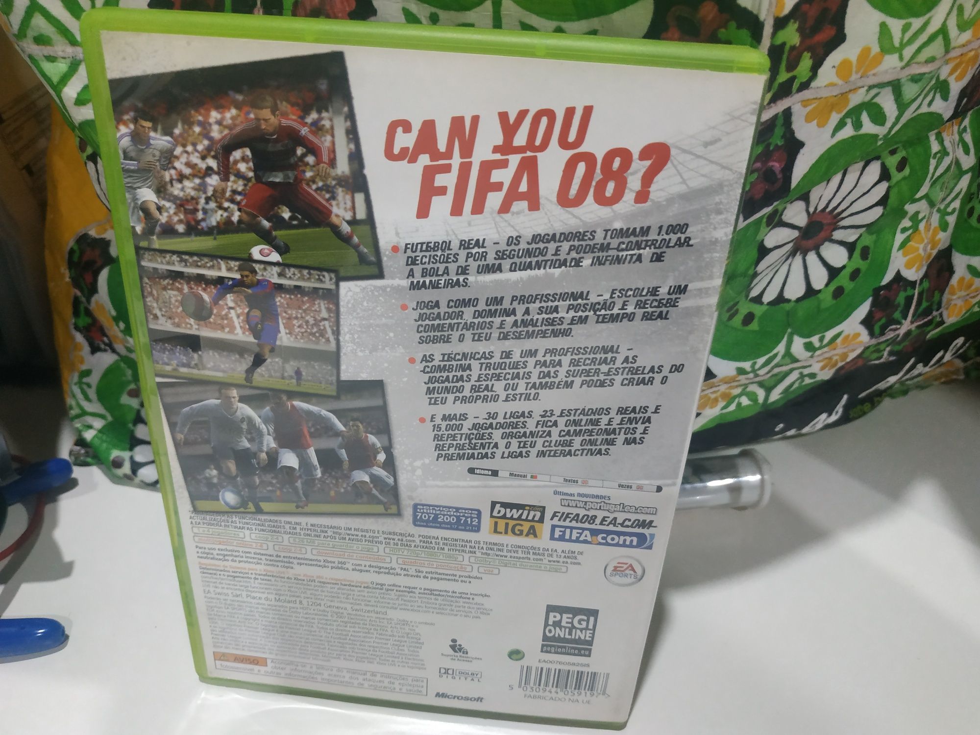 Xbox 360 FiFa 08 2008 " Capa + Manual Versão Portuguesa "