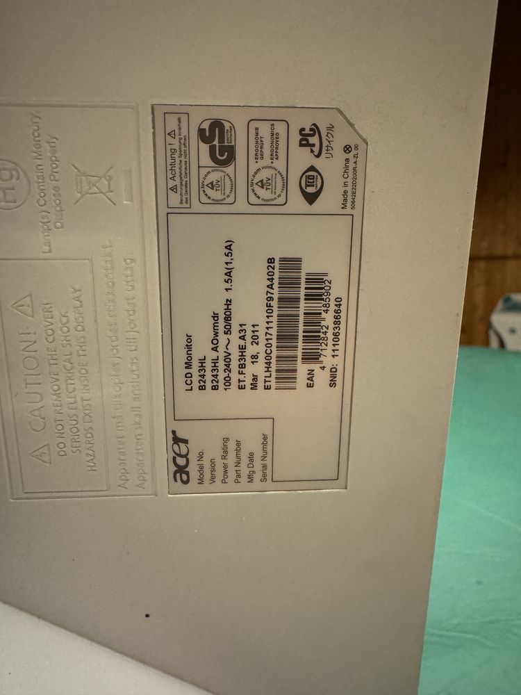 Монітор ACER B243HL