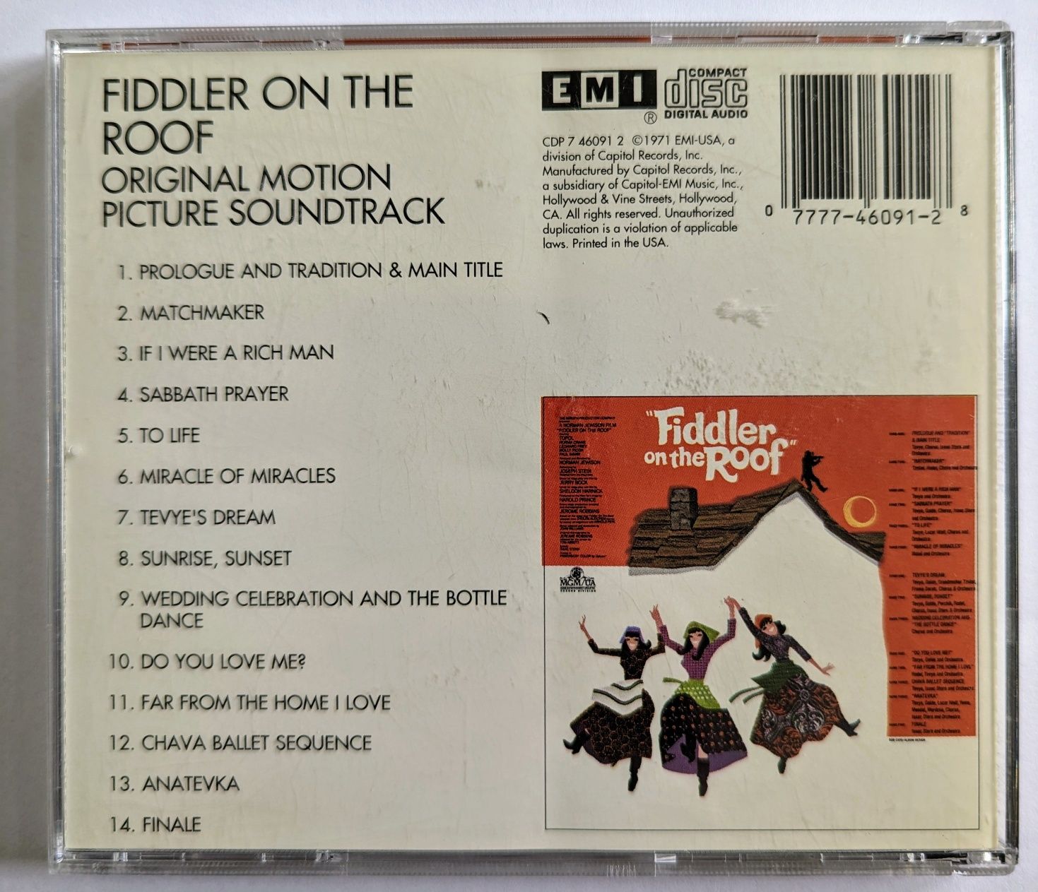 Skrzypek na dachu  Fiddler on the roof soundtrack CD