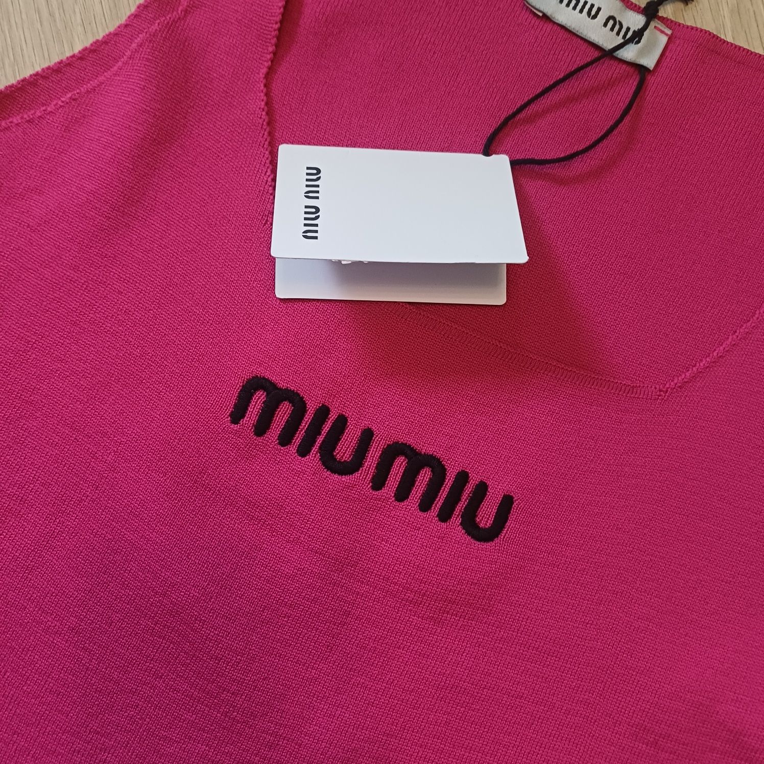 Koszulka na ramiączkach Miu miu