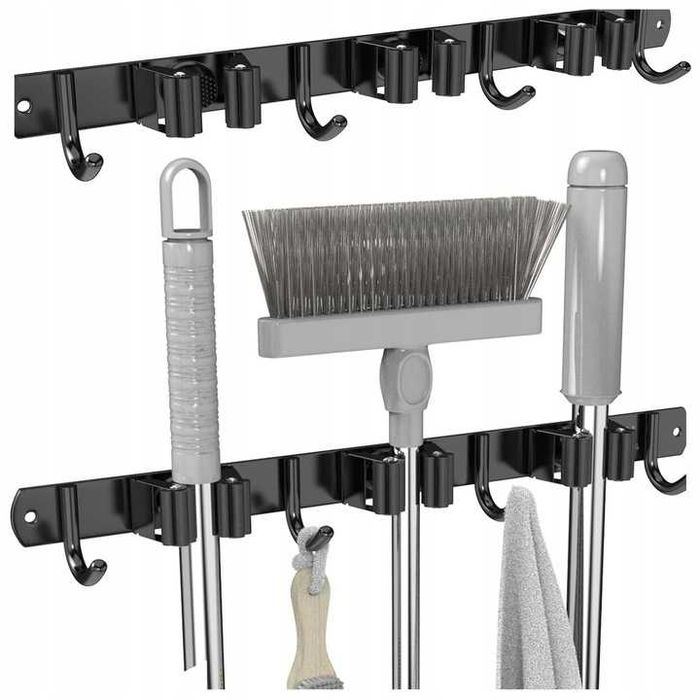 Uchwyt na Narzędzia Ogrodowe Grabie Wieszak Ścienny Na Mopy 2 x 38cm