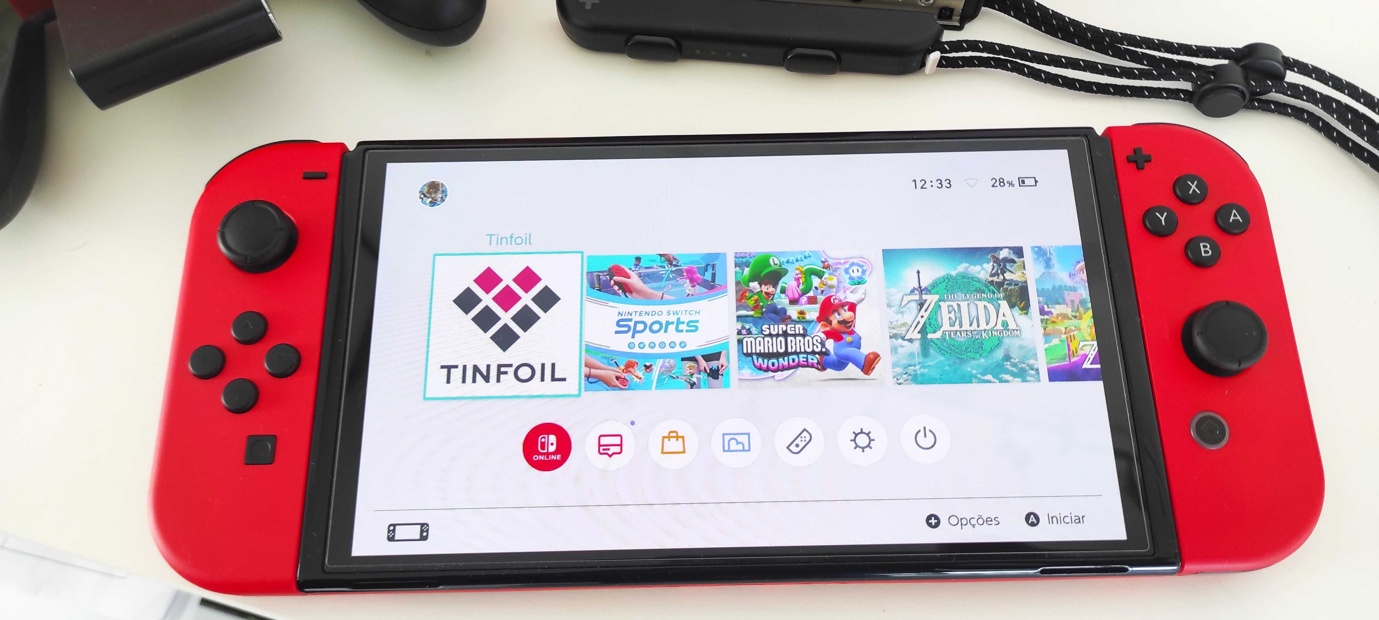 Nintendo Switch Oled - Edição Especial Mario - Desbloqueada CFW -