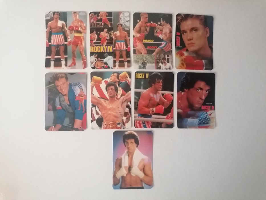 Conjunto de 9 calendários de uma série numerada de 1986 do Rocky IV