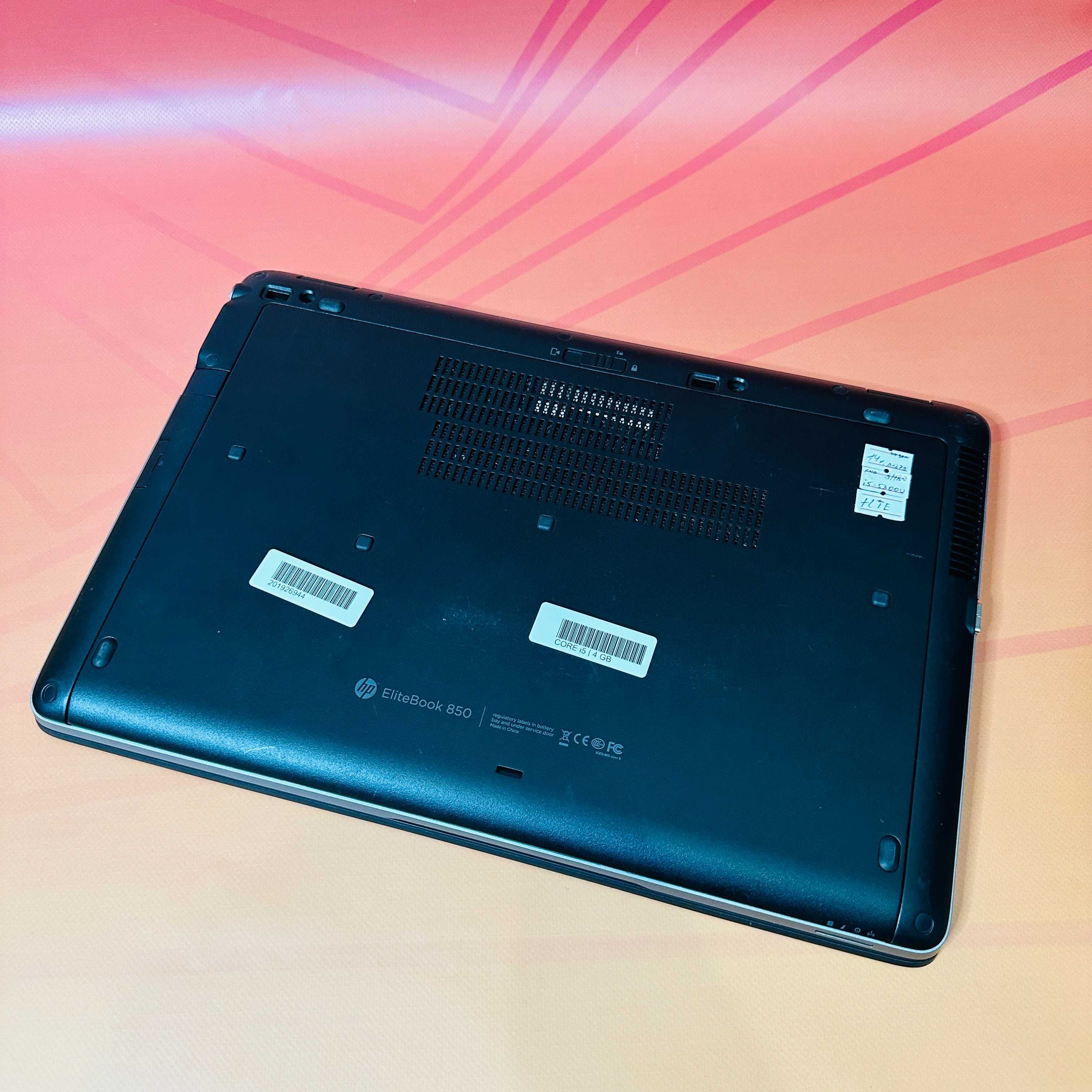 Бюджетний ноутбук HP Elitebook 850 G2 i5-5300U 8/180ГБ АКБ 86% 2,3Ггц