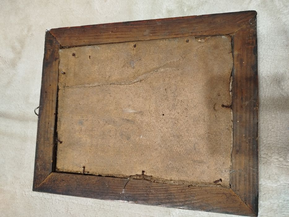 Obraz Świętej Teresy w dębowej ramię PRL