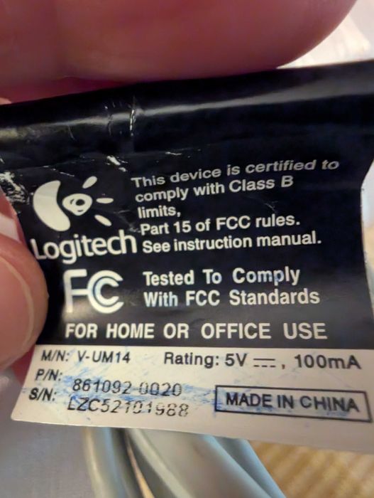 Kamerka USB Logitech V-UM14