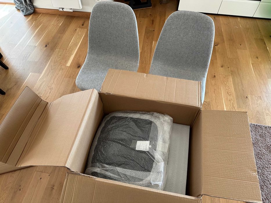 komplet 4 krzeseł CELIA - jasnoszary/dąb, 50% taniej