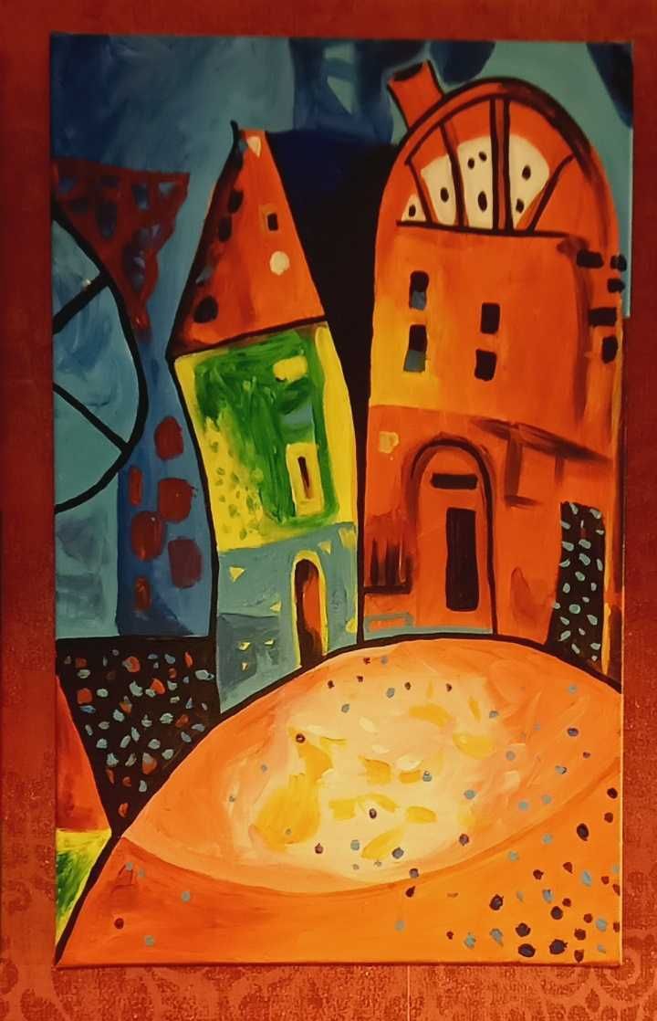 Obraz akrylowy tryptyk Bajkowe Miasto 40x64cm