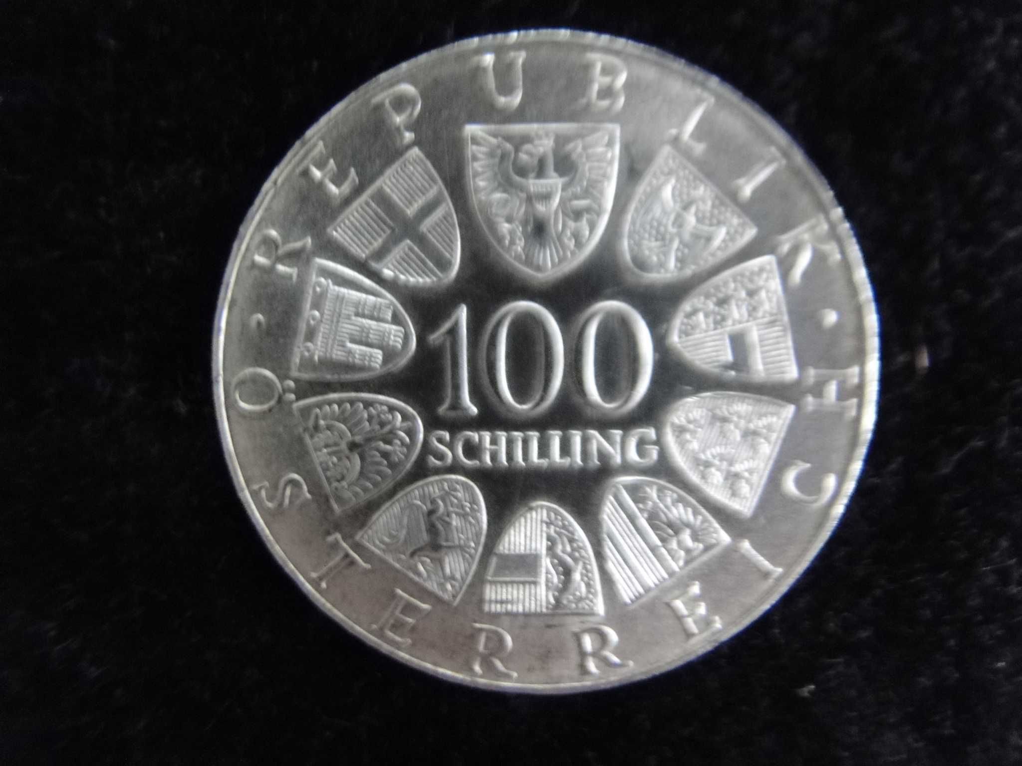 Zestaw 2 monety srebrne z 1976 r. 100 Schillingów