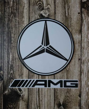 Logo szyld emblemat Mercedes AMG do garażu pokoju na ścianę