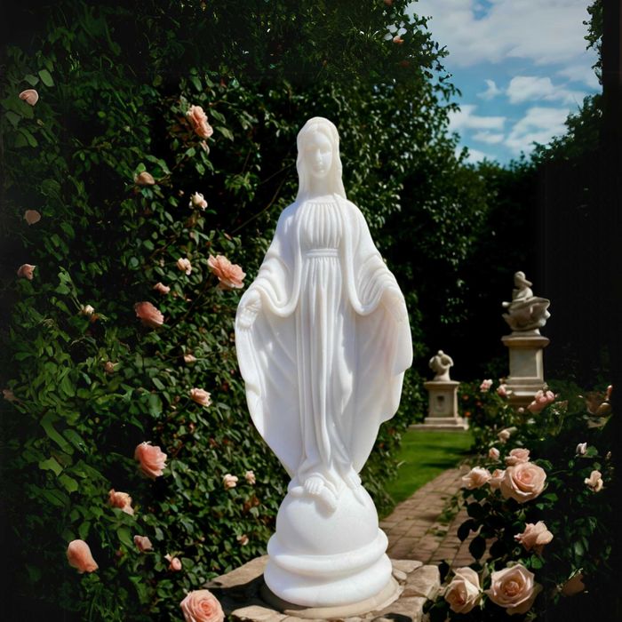 Figura Matki Boskiej na Komunię  piękny prezent z marmuru