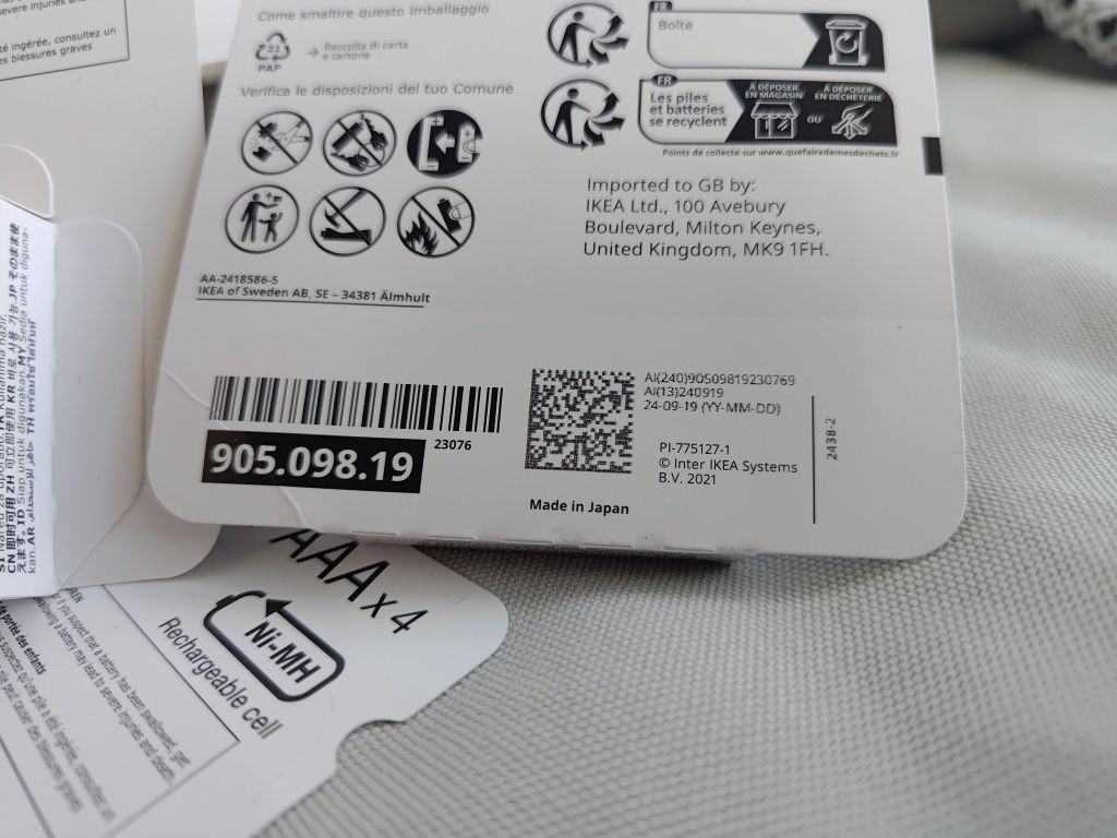 Akumulatorki 4x AAA ladda Ikea made on japan