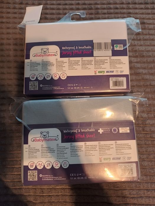 2 Prześcieradła nieprzemakalne 70x140 cm, nowe