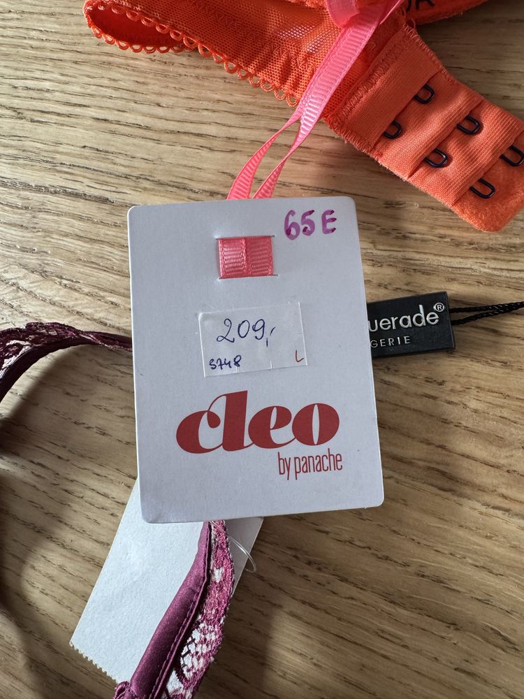Biustonosz nowy 65E zestaw brytyjskiej firmy Cleo Masquerade Panache