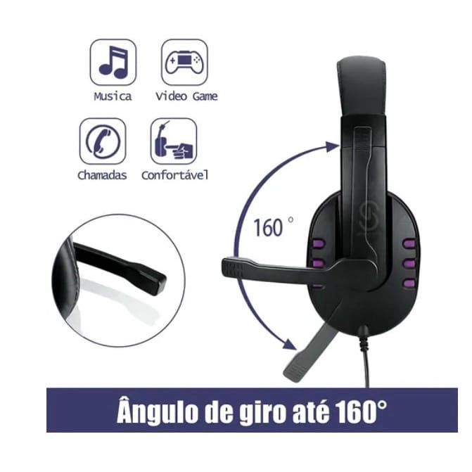 Headset Gamer Microfone Luzes RGB Com Jack 3.5 e USB (pc, Xbox E Ps4)